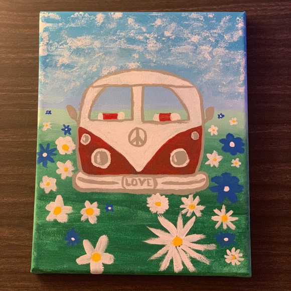 Other - Host Pick! Acrylic Hand- Painted VW Bus Canvas